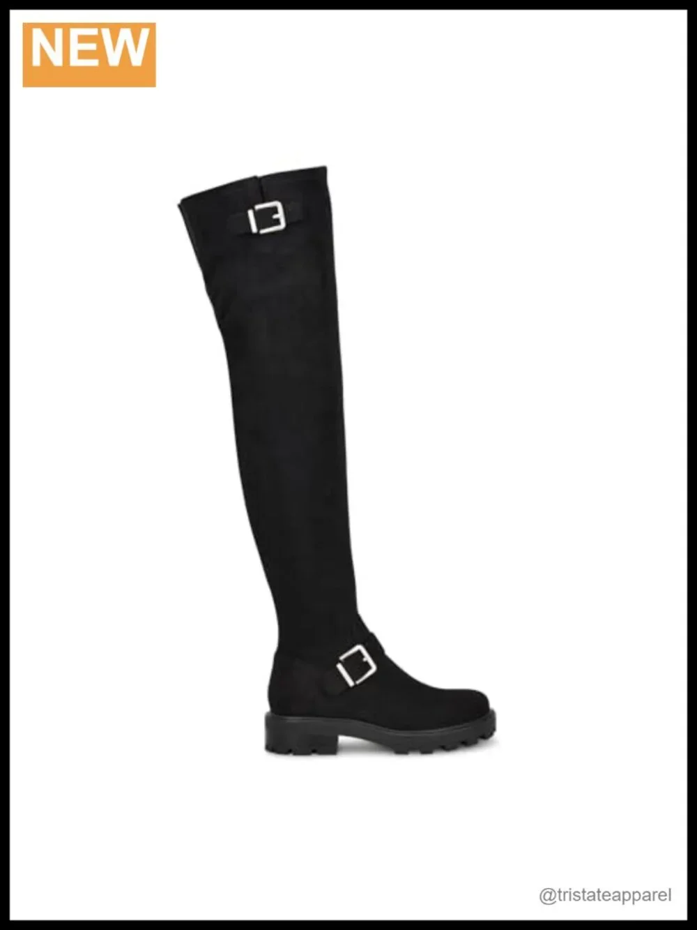 Over-the-Knee Boots Faux Suede Block Heel Round Toe Zip